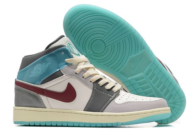 Air Jordan Retro 1 Grade AAA Grey Cyan [Cheap Jordans Shoes 1 101]